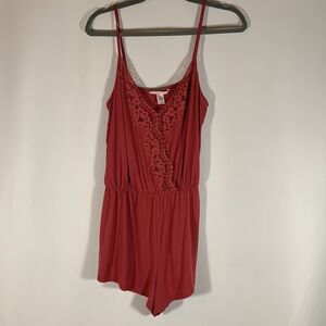 Victorias Secret Mauve Floral Lace Sleep Romper